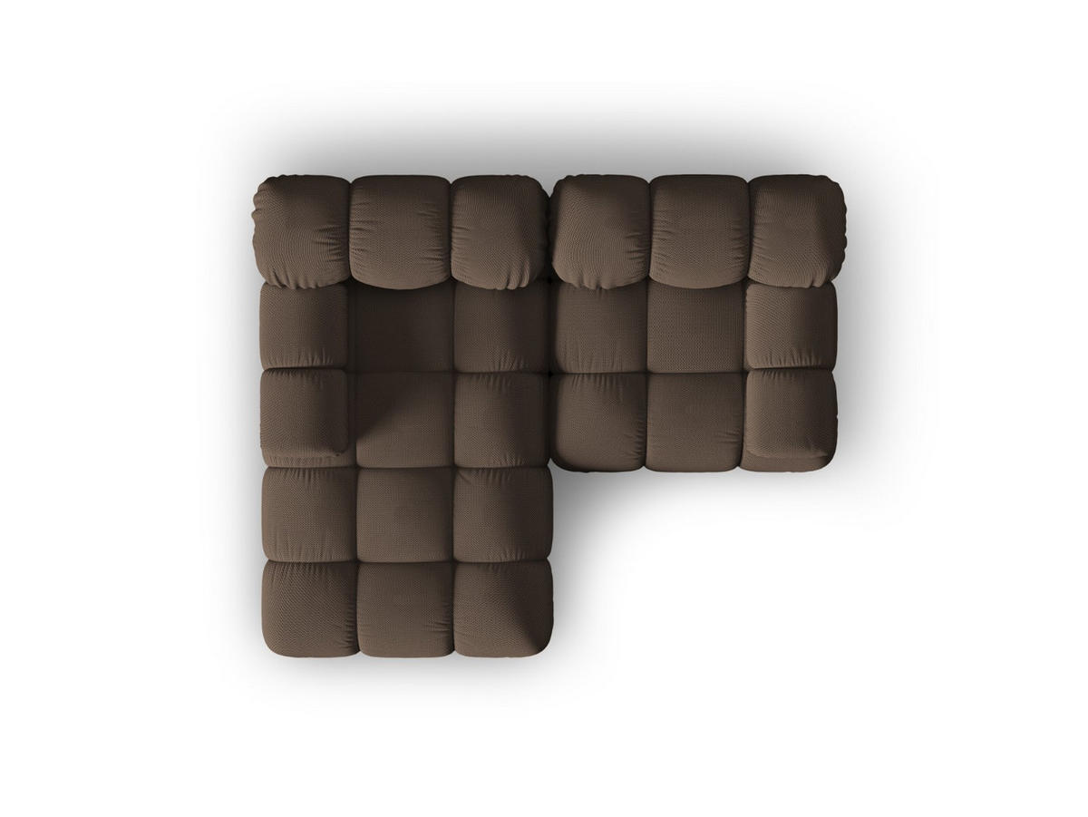 ECKSOFA modular links Bellis aus 3D-Stoff braun 3 Sitzplätze - Braun, Textil (155/188cm) - Micadoni