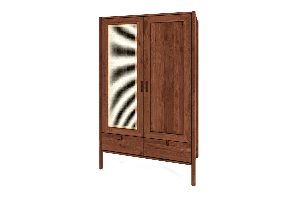 KLEIDERSCHRANK MIT SCHUBLADE INA Wildeiche - Dunkelbraun, Holz (108/175/60cm) - byoak
