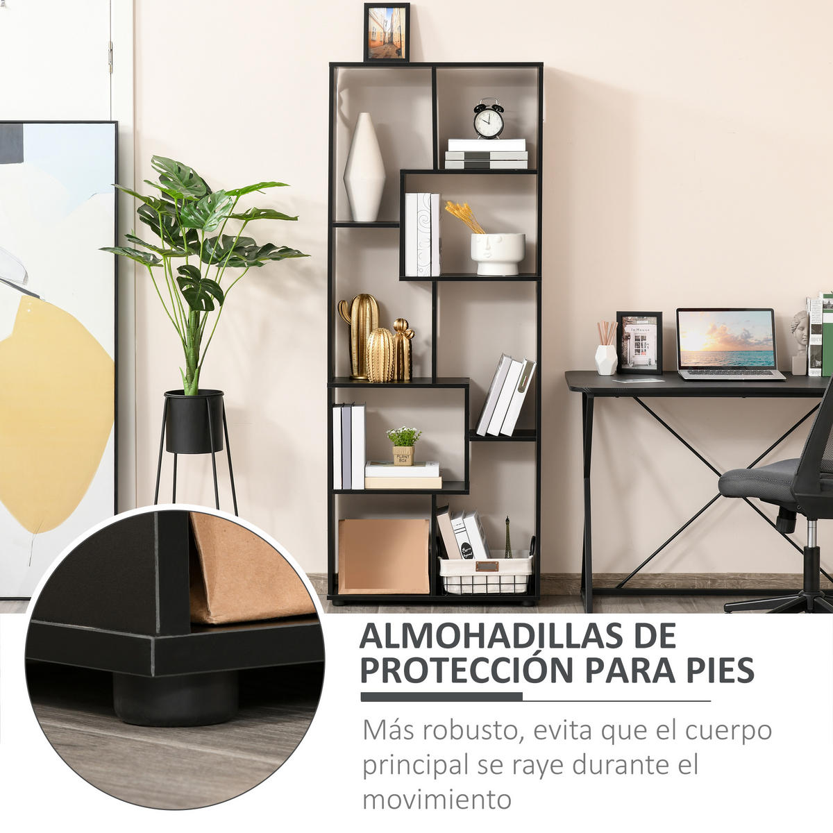 BÜCHERREGAL,SCHMAL 8 Ablagen 70x24x178cm,schwarz - Schwarz, Holzwerkstoff (70/178/24cm) - Vallsero