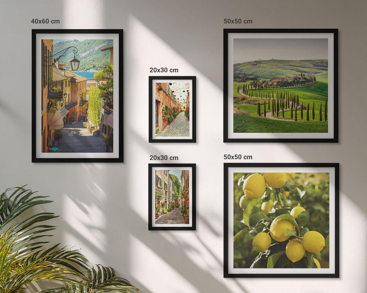 WANDBILDER 5er-Set - 50x50 cm & 20x30 cm & 40x60 cm Schwarzer Rahmen - Zitat über New Yorker Landschaften - Schwarz, Kunststoff (40/60cm) - ArtPrintCave
