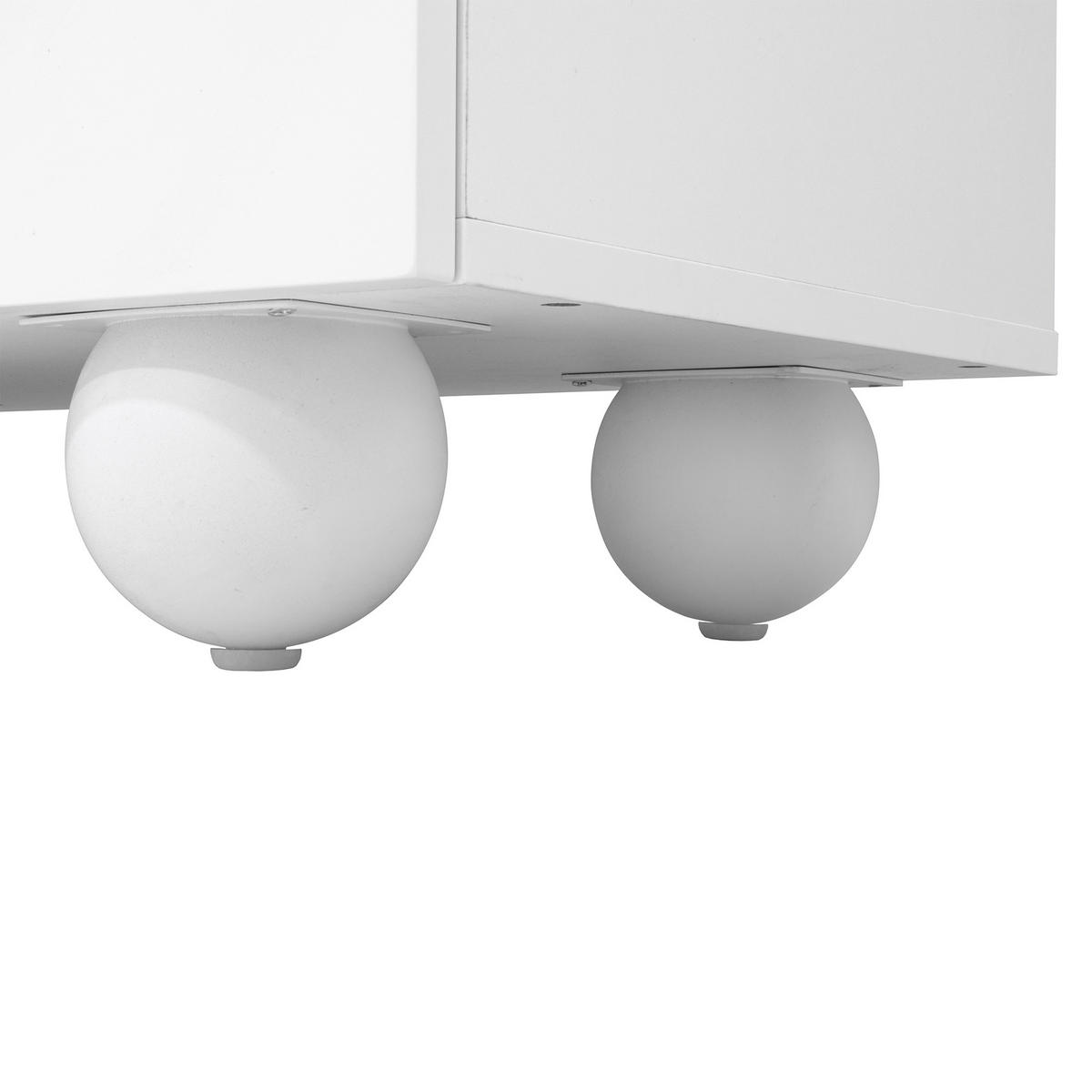 LOWBOARD in Weiß TV-Schrank mit 3D-Wandrelief-Türpaneelen für Wohnzimmer, B180.5/T38/H50 cm - Weiß, Holzwerkstoff/Metall (180.5/50/38cm) - STILVORA