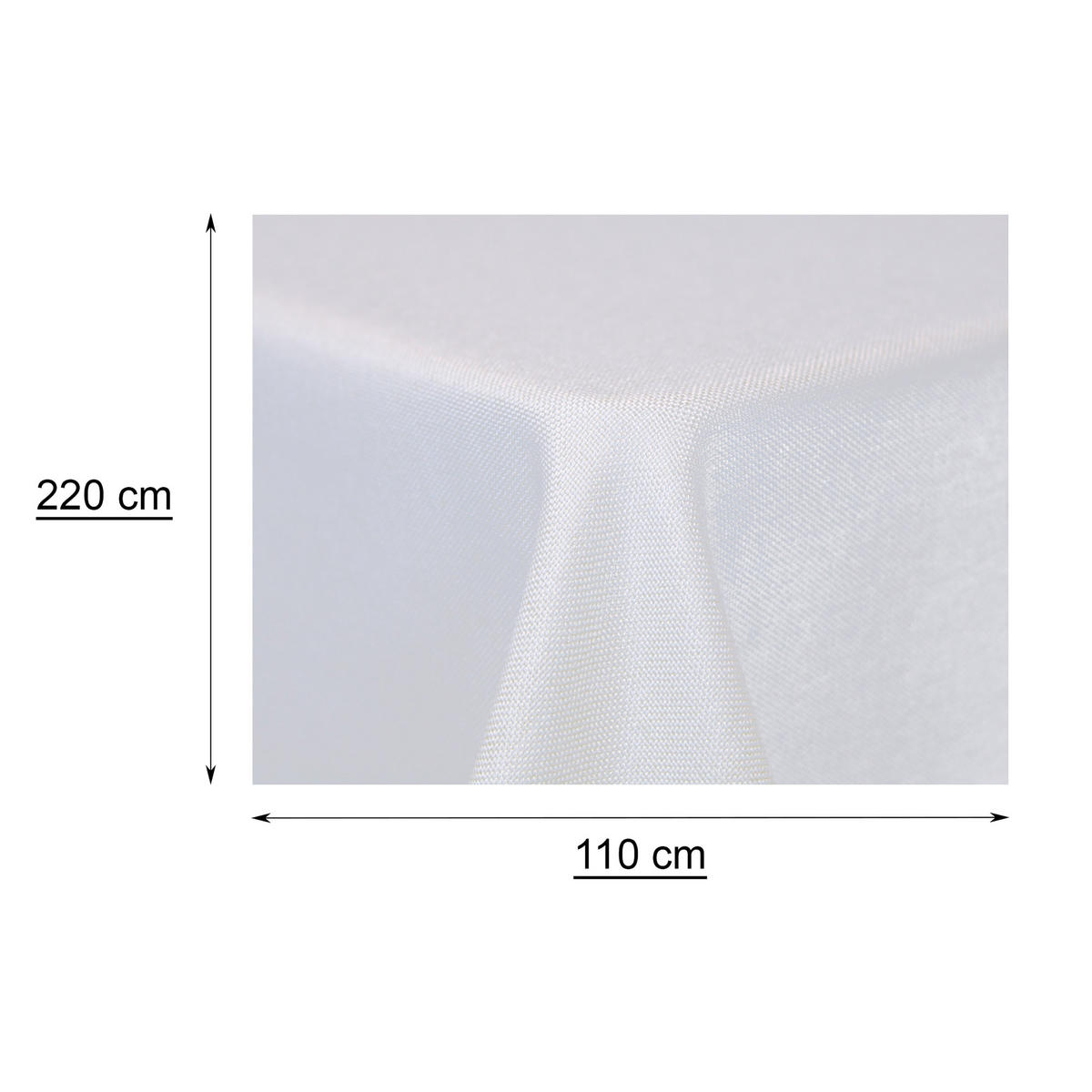 TISCHDECKE Leinenoptik 110/220 cm eckig Weiß - Weiß, Textil (110/220cm) - TiborTex
