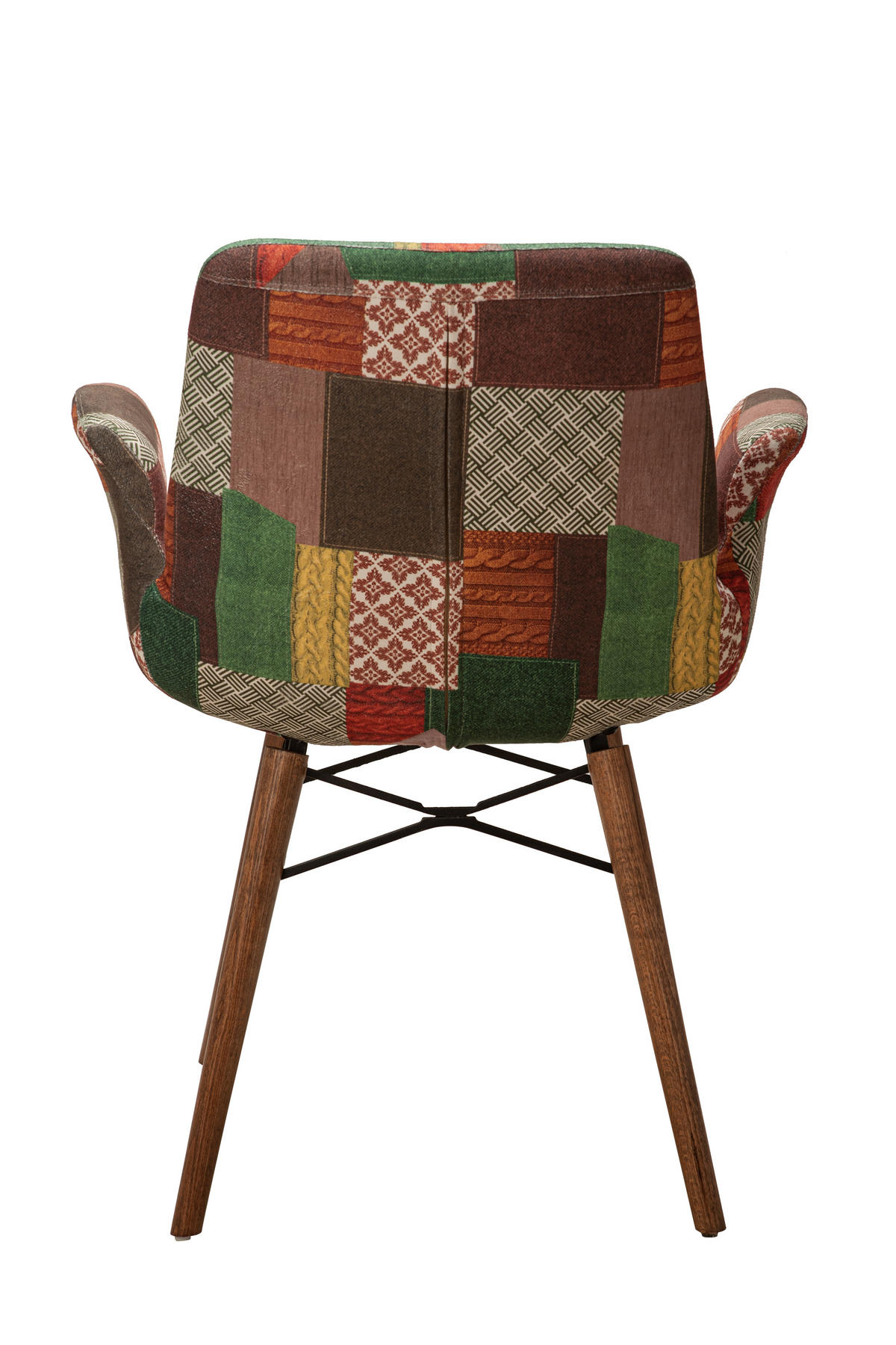 ARMLEHNENSTUHL ORLANDO mit Holzbeinen in multi-grün - Multicolor, Holz/Textil (61/82/52cm) - Stuhlmann