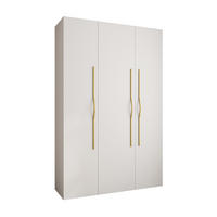 DREHTÜRENSCHRANK 245,5/160/50 3-türig - Goldfarben/Weiß, Holz/Metall (160/245.5/50cm) - Abiks Möbel