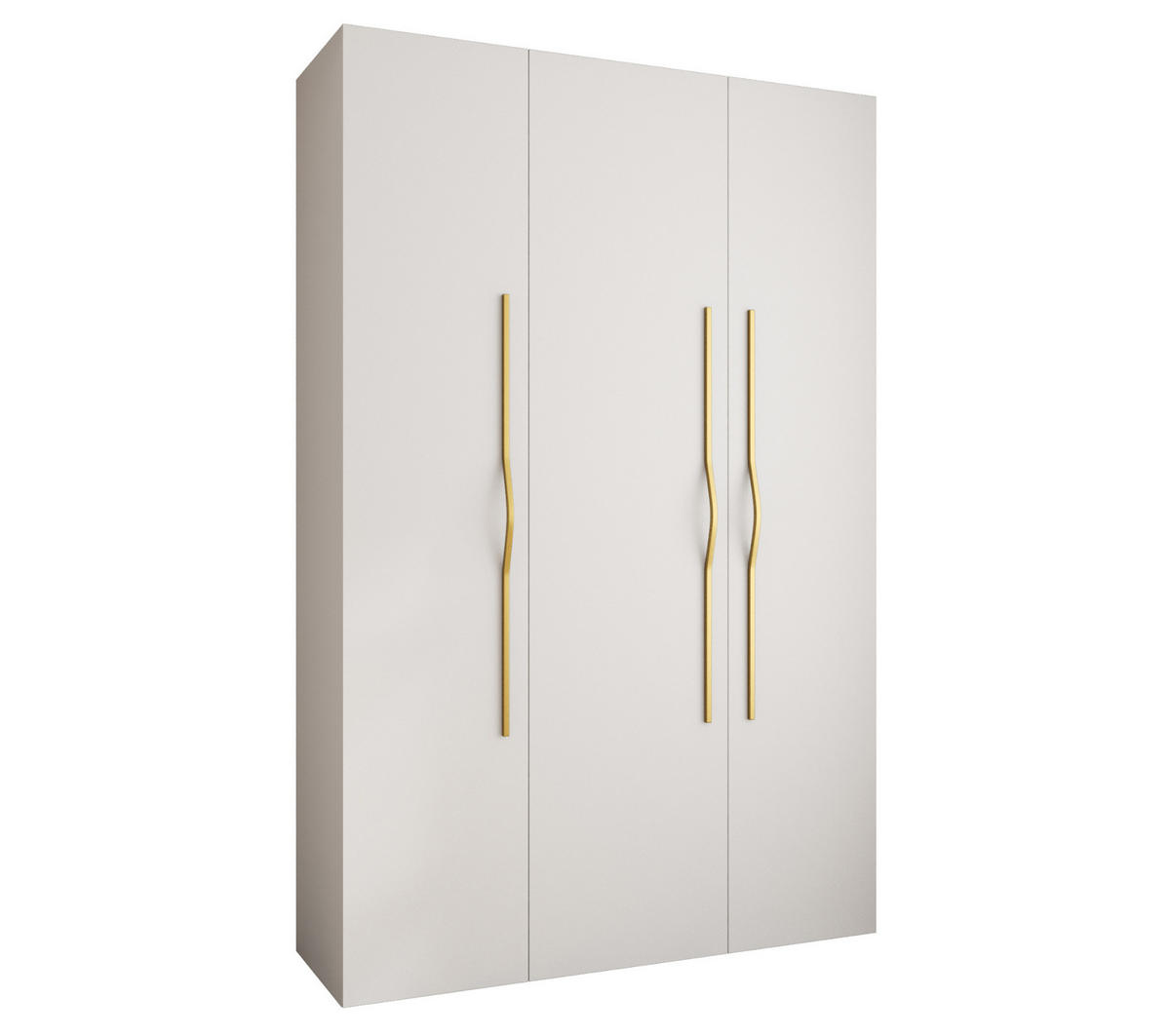 DREHTÜRENSCHRANK 245,5/160/50 3-türig - Goldfarben/Weiß, Holz/Metall (160/245.5/50cm) - Abiks Möbel