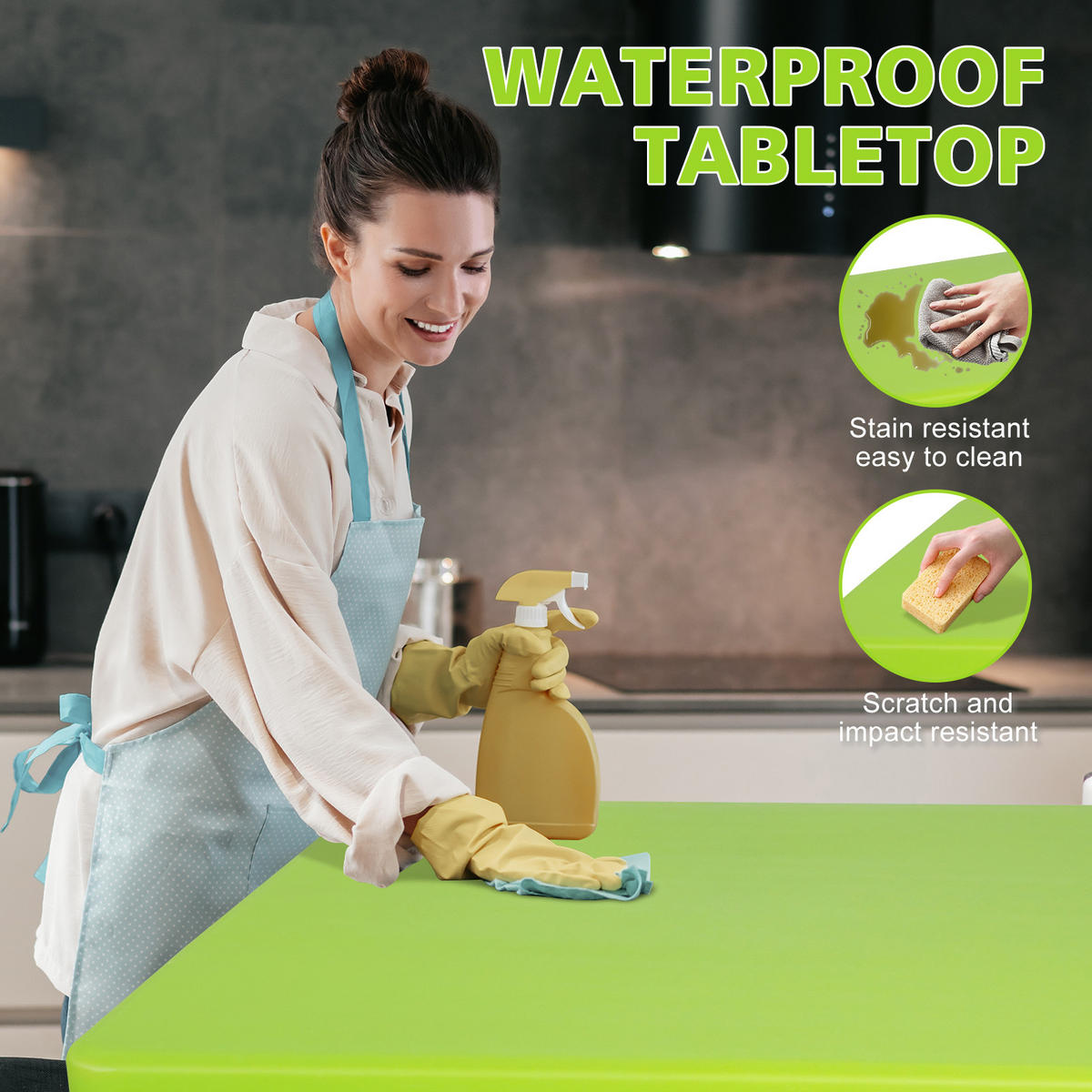 TISCH Faltbar Grün - Grün, Kunststoff (125/61/74cm) - ComfortXL