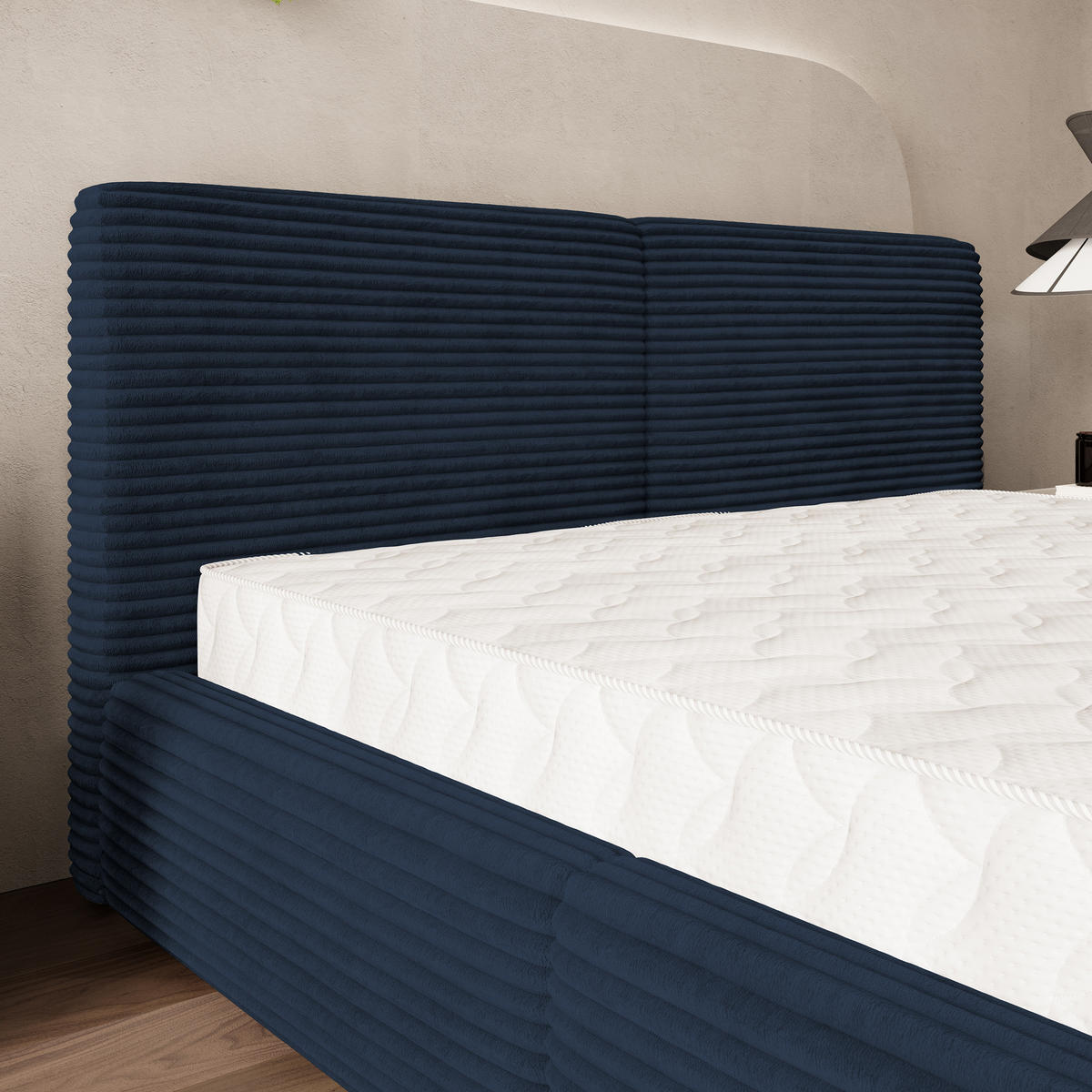 POLSTERBETT FELURO 160x200 cm mit Bettkästen - Blau - Blau, Holz (160/200cm) - MASSENO