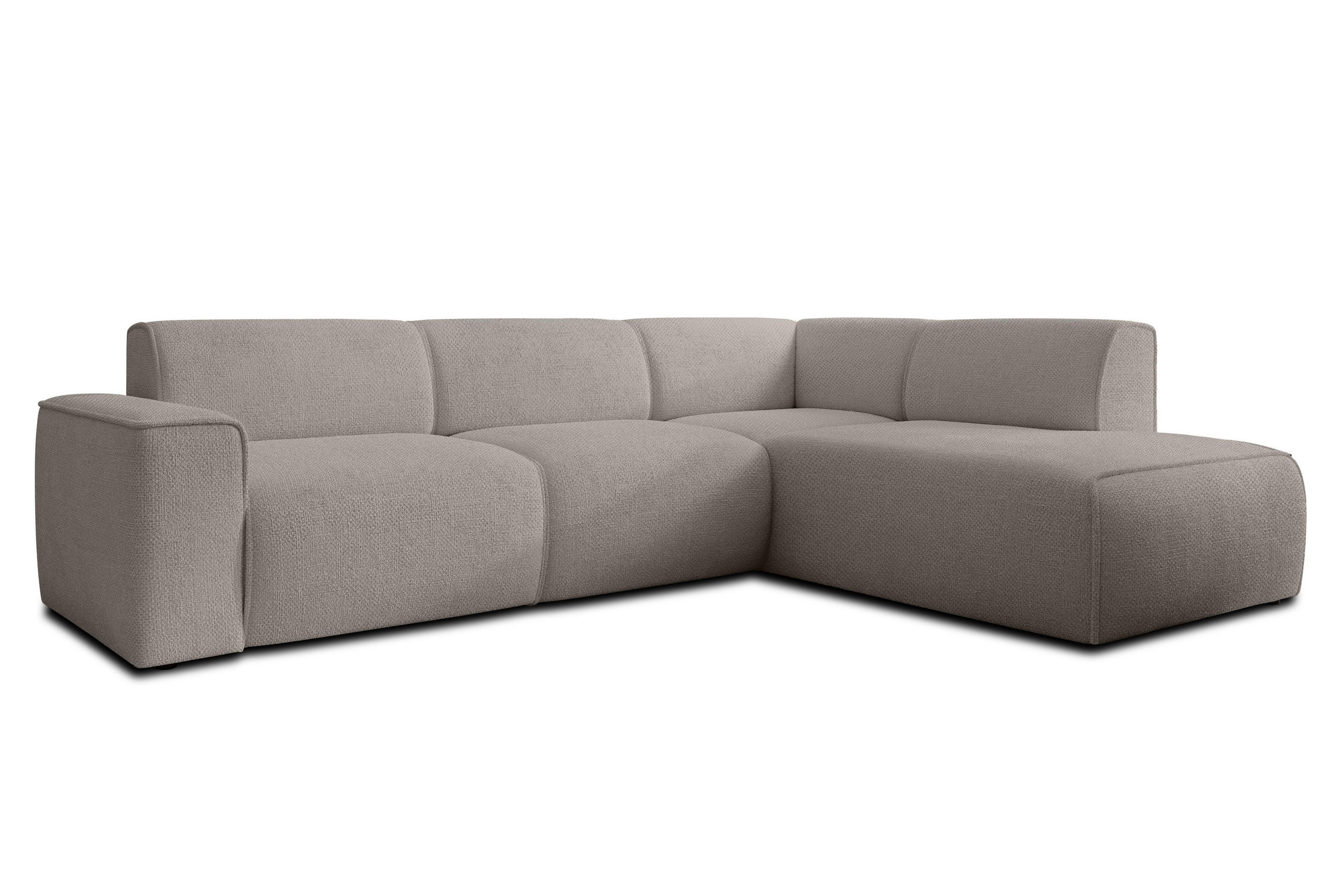 ECKSOFA L Form Didim Beige 292/220/78 cm – großes Sofa stilvoll & bequem R - Beige/Schwarz, Kunststoff/Textil (292/220cm) - AX Living