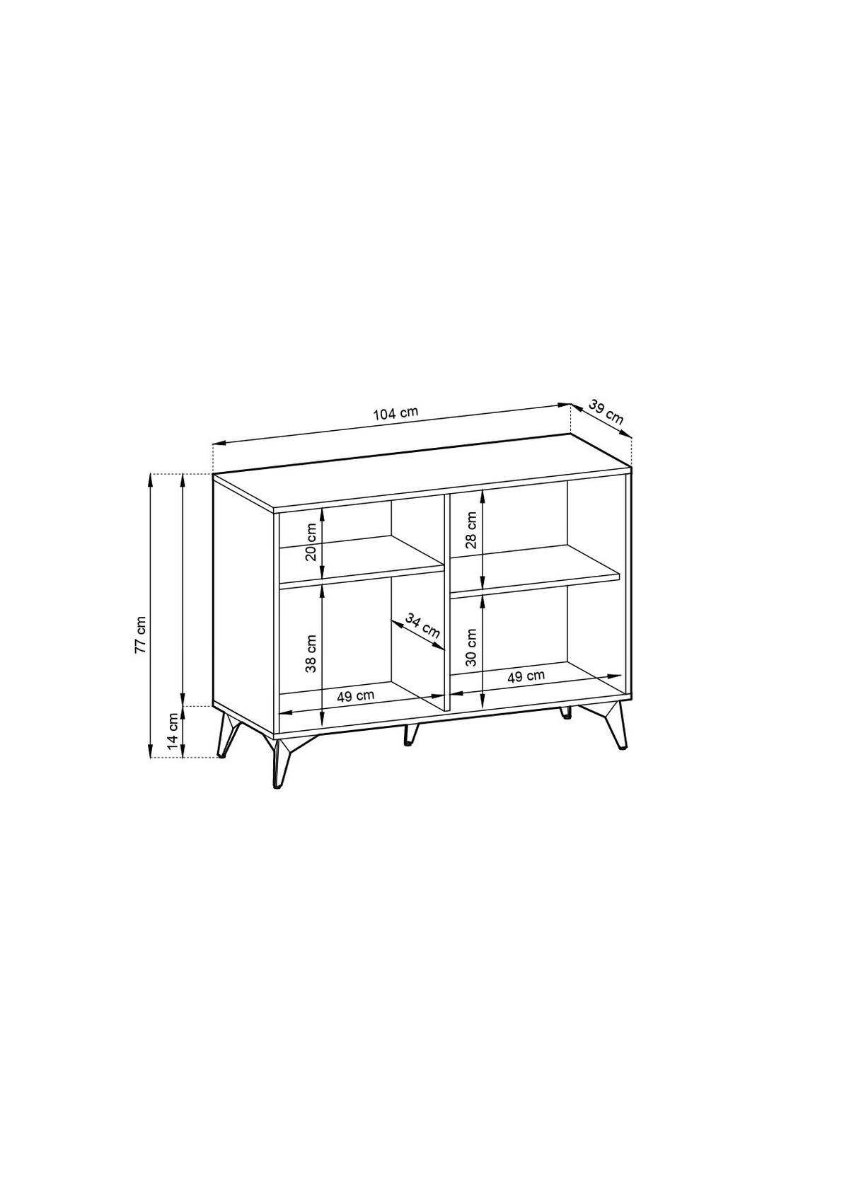 KOMMODE – K104 – 104 cm – DIAMOND – Eichefarben - Eichefarben, Holzwerkstoff (103.5/76.7/39cm) - hi-markt