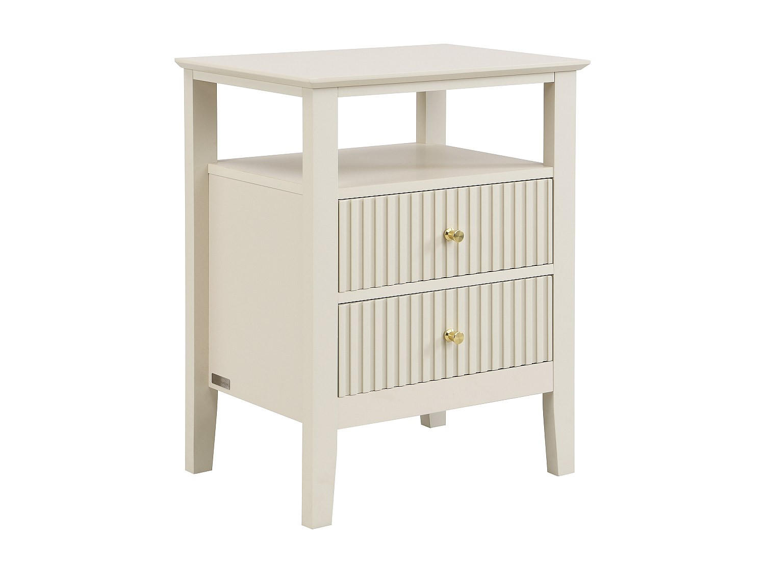 NACHTTISCH 2 Schubladen & 1 Ablage – MDF – Beige – NIRIVA - Beige, Holz (35/62/48cm) - Vente-Unique