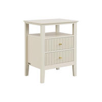 NACHTTISCH 2 Schubladen & 1 Ablage – MDF – Beige – NIRIVA - Beige, Holz (35/62/48cm) - Vente-Unique