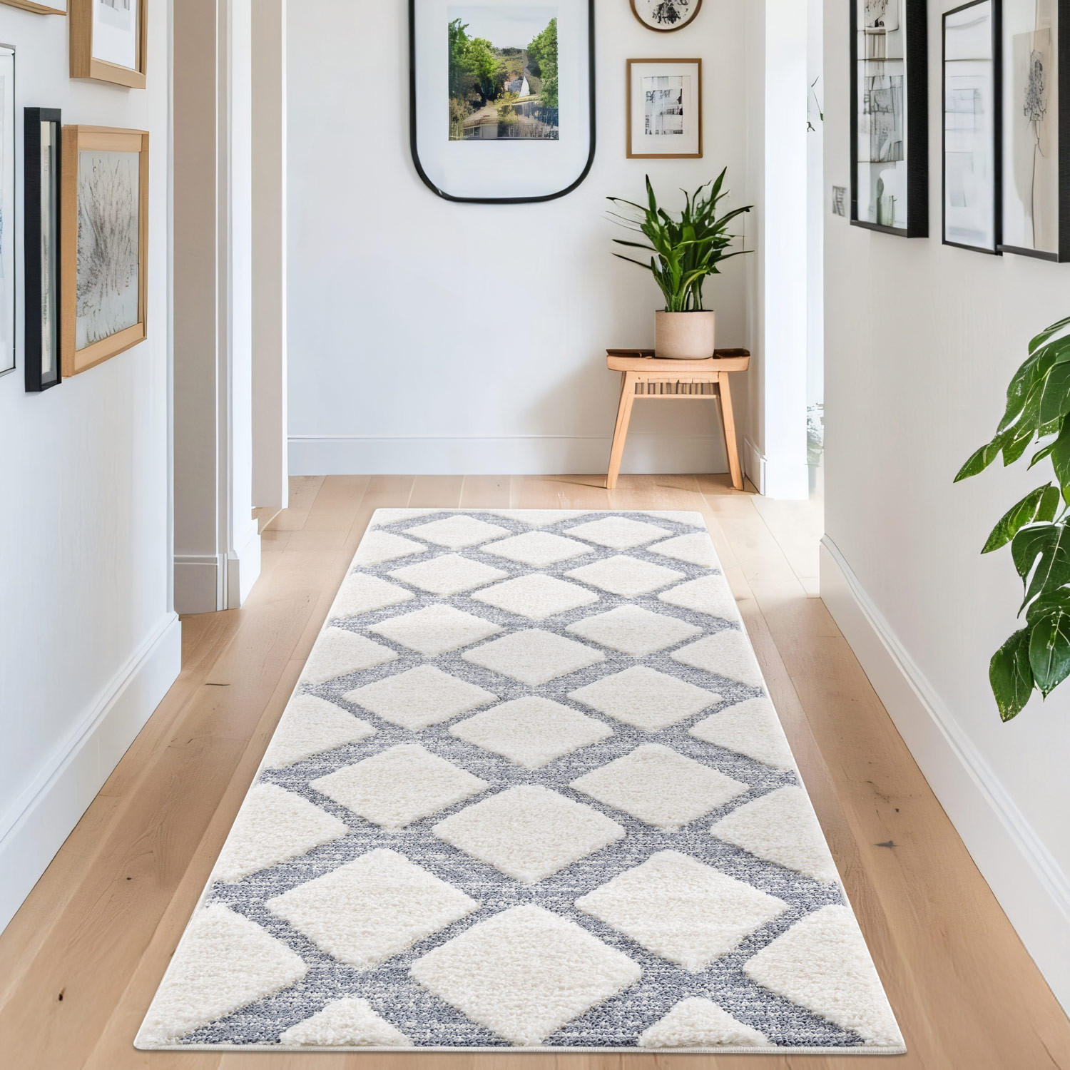 HOCHFLOR-TEPPICH Focus 4497 Grau 80x300 cm - Creme/Grau, Textil (80/300cm) - carpet city