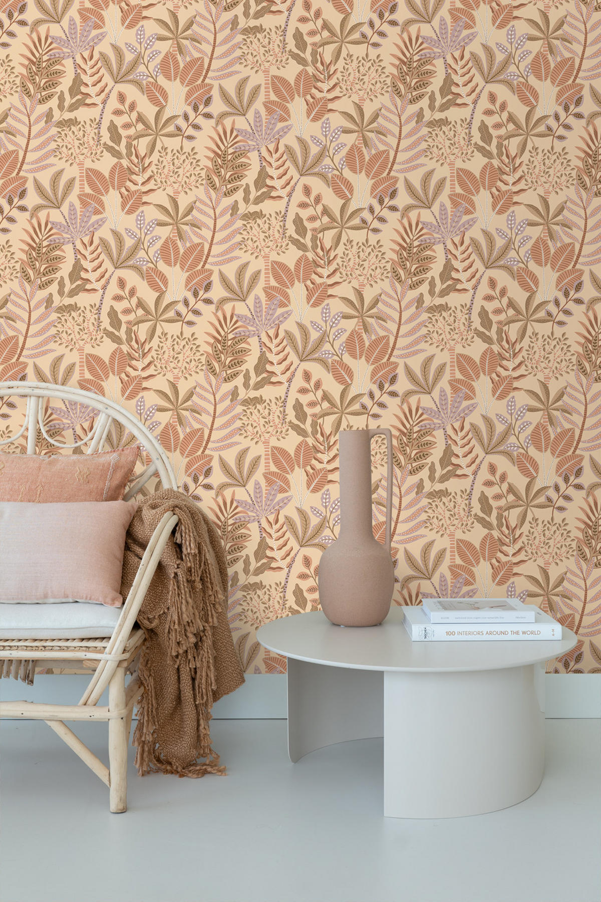 TAPETE Blätter 50 x 900 cm - Terracotta, Papier (50/900cm) - ESTAhome