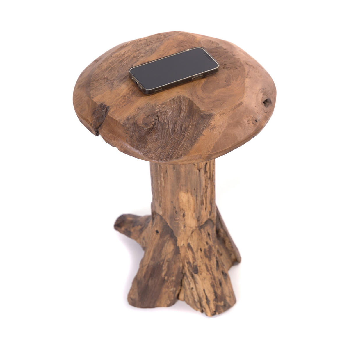 HOCKER Darwin Teak Wurzelholz naturfarben - Naturfarben, Holz (30/47/30cm) - DESIGN DELIGHTS