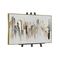 GEMÄLDE Stadtrhythmen Schattenfugenrahmen Gold 140x100 cm - Goldfarben, Holz (140/100cm) - YS-art gallery