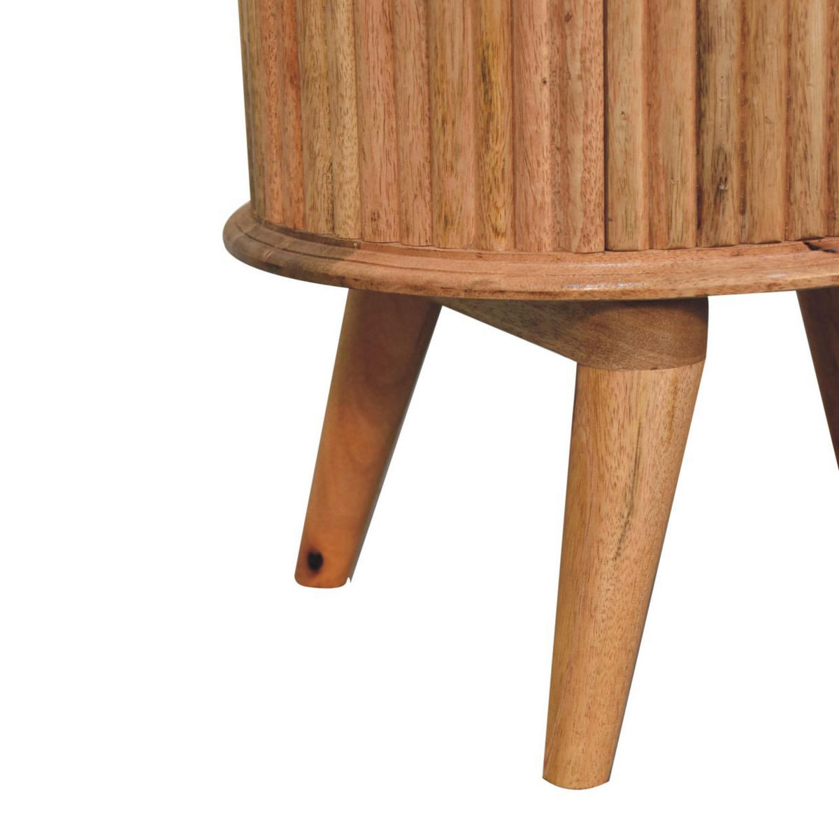 NACHTTISCH Soba mit 2 Schubladen, Nordische Beine, Beige - Beige/Messingfarben, Mangoholz/Holz (48/50/35cm) - Artisan Furniture