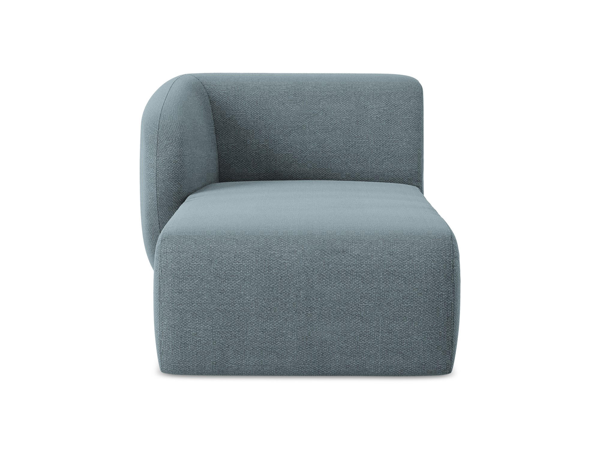 SOFAELEMENT Links Bouclé Stoff Blau - Blaugrau/Schwarz, Holzwerkstoff/Kunststoff (91/75/166cm) - Makamii