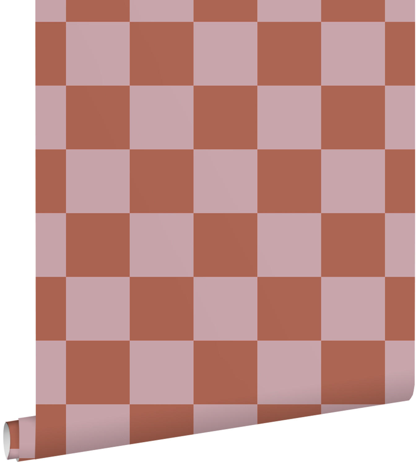 TAPETE Karomuster 53 cm x 10.05 m - Terracotta, Papier (53/1000cm) - ESTAhome