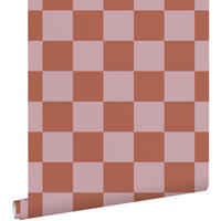 TAPETE Karomuster 53 cm x 10.05 m - Terracotta, Papier (53/1000cm) - ESTAhome