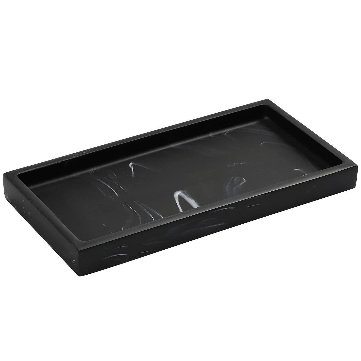 BADEZIMMERTABLETT Harz Tinte Schwarz 20 x 10 cm - Schwarz, Kunststoff (10/1.9/20cm)