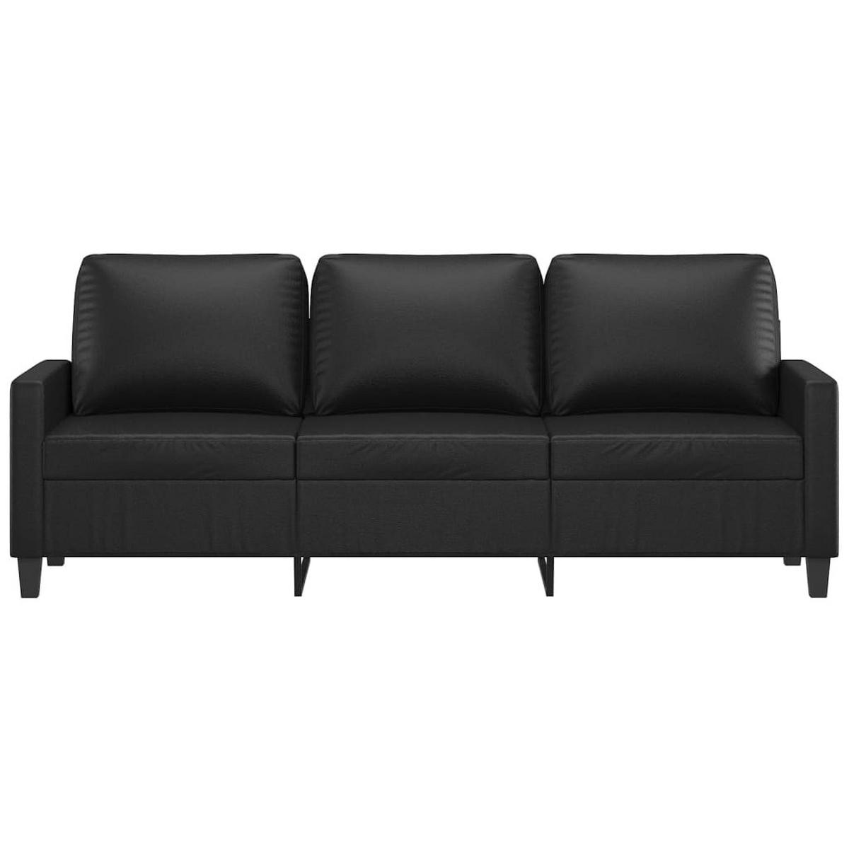 3-SITZER-SOFA Dessau - Schwarz, Leder (198/77/80cm) - Nettlife