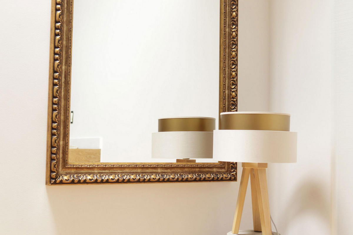 TISCHLAMPE Gold 30/45 cm - Beige, Kunststoff (30/0.7/45cm) - ONZENO