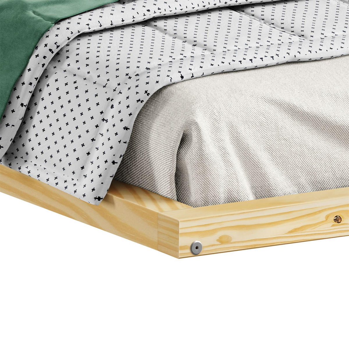 BODENBETT ELOA 90X200 CM - Naturfarben, Holz - IDIMEX