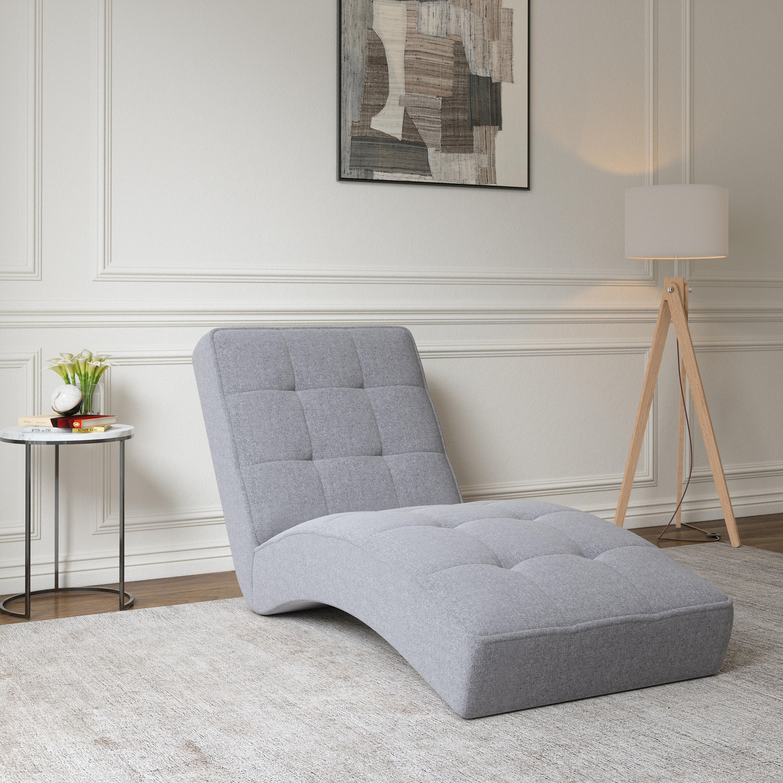 CHAISELONGUE - Livano - Grau (Twist 19) - Grau, Holzwerkstoff (73/79/170cm) - Möblo