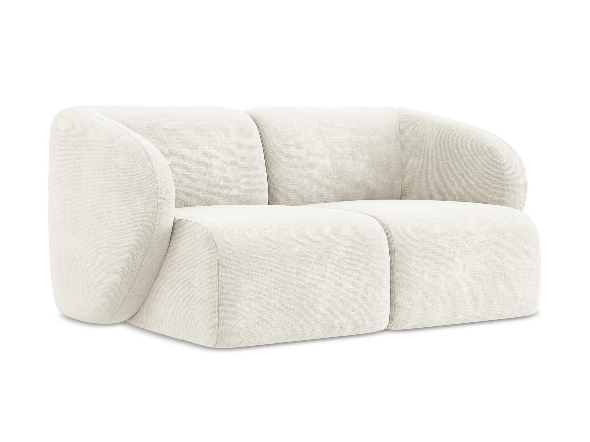 2-SITZER-SOFA Chenille Stoff Weiß - Schwarz/Weiß, Holzwerkstoff/Kunststoff (174/75/94cm) - Makamii