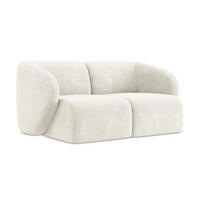 2-SITZER-SOFA Chenille Stoff Weiß - Schwarz/Weiß, Holzwerkstoff/Kunststoff (174/75/94cm) - Makamii