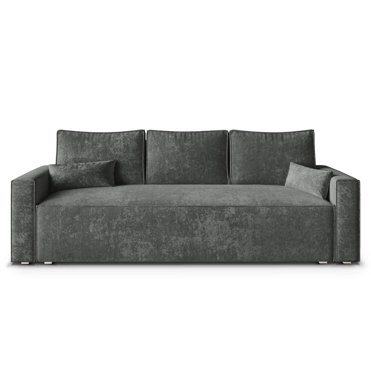 POHOVKA MENI, Ženylová látka LUMO, Šedá - šedá, kompozitní dřevo/textil (232/85/87cm) - MASSENO