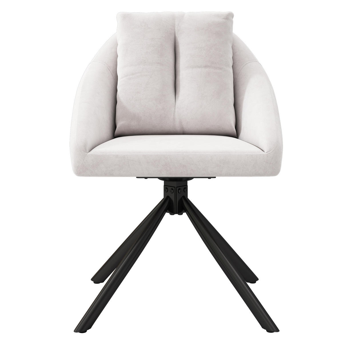 DREHSTUHL mit Rollen Samt Beige 4er-Set - Beige, Metall (54/79/65.1cm) - Meubliv
