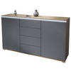 SIDEBOARD Faro Anthrazit matt - Anthrazit, Holzwerkstoff (138.5/75.5/35cm) - Vladon