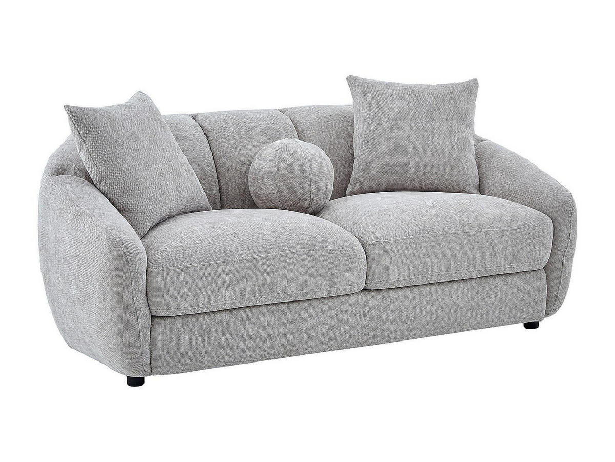SOFA - 2 Personen - stoff - hellgrau Nafeki - Hellgrau, Textil (182/78/96cm) - Vente-Unique