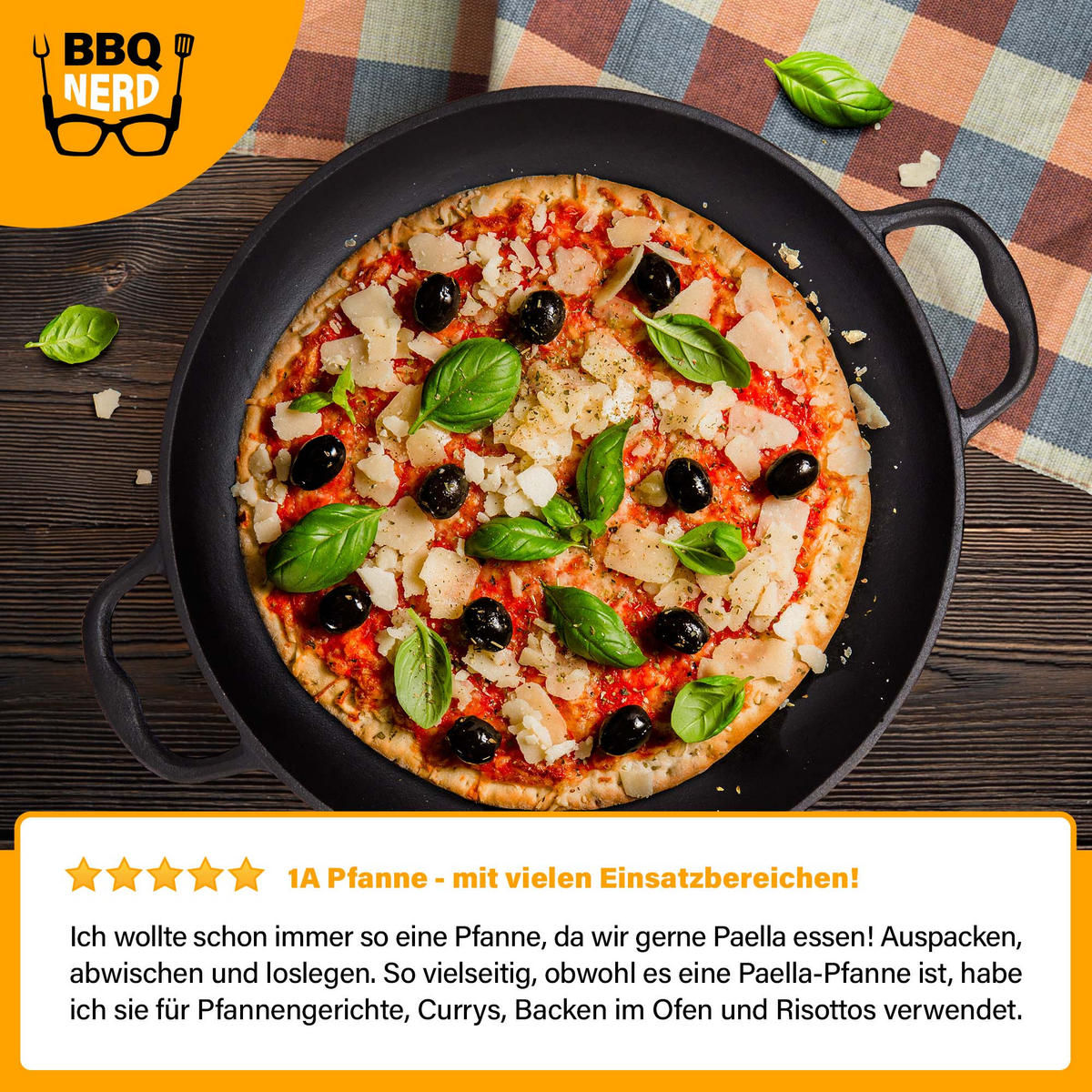 PAELLAPFANNE Gusseisen Ø36cm 6 Personen  - Schwarz, Metall (38/7/38cm) - BBQ Nerd