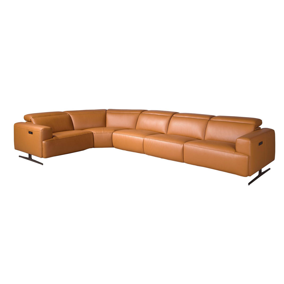 ECKSOFA Modulares Relax-Ecksofa aus braunem Leder 310/310/97 cm - Braun, Leder/Metall (310/310cm) - ANGEL CERDA