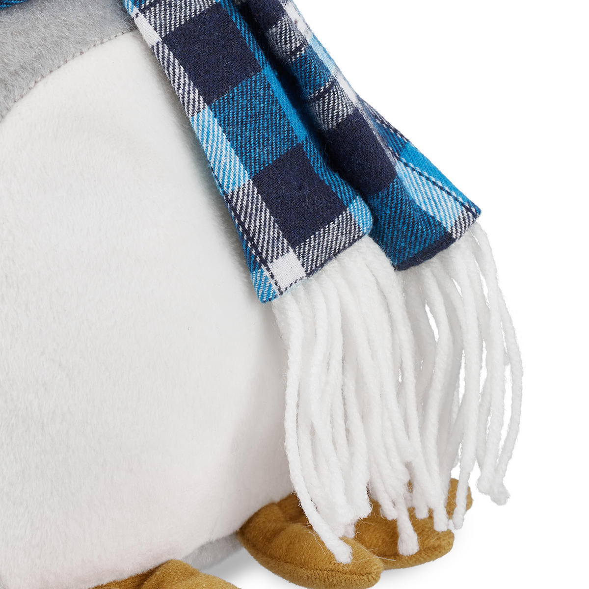 DÖRRSTOPP Grå vit pingvin - Multicolor, Textil/Naturmaterial (15.5/17cm) - Relaxdays