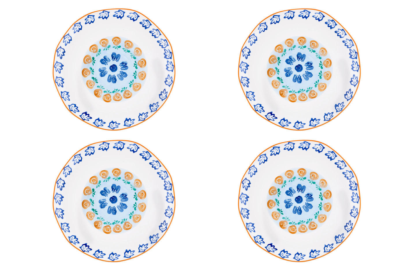 TELLER Napoli Ø27cm - 4er-Set - Zitrusfrucht - Weiß, Keramik (27cm) - Björn