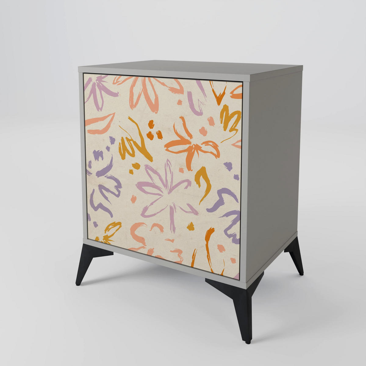 SIDEBOARD SPRING WHIMSY, Grau, 57,5x42x57,5 cm, Ohne Füße - Multicolor/Grau, Holzwerkstoff (57.5/57.5/42cm) - SpaceRebels