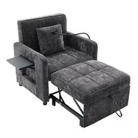 FERNSEHSESSEL Relaxsessel,Polsterliege mit Stauraum,Chenille,Grau - Grau, Textil (79/83/167cm) - LVHOM