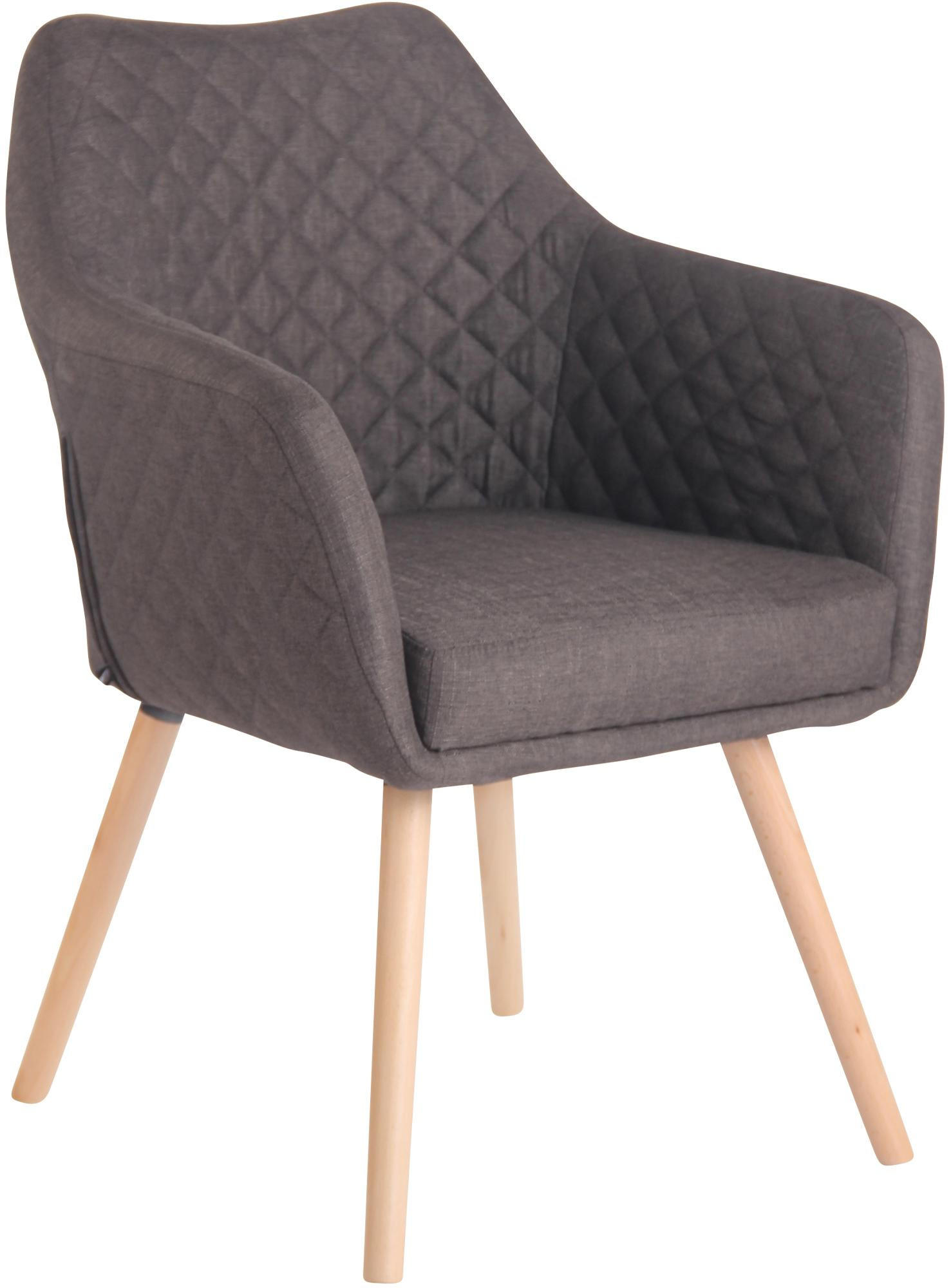 ESSZIMMERSTUHL Stoff Dunkelgrau - Eukalyptusholzfarben/Dunkelgrau, Holz/Textil (63/84/61cm) - CLP