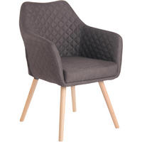 ESSZIMMERSTUHL Stoff Dunkelgrau - Eukalyptusholzfarben/Dunkelgrau, Holz/Textil (63/84/61cm) - CLP