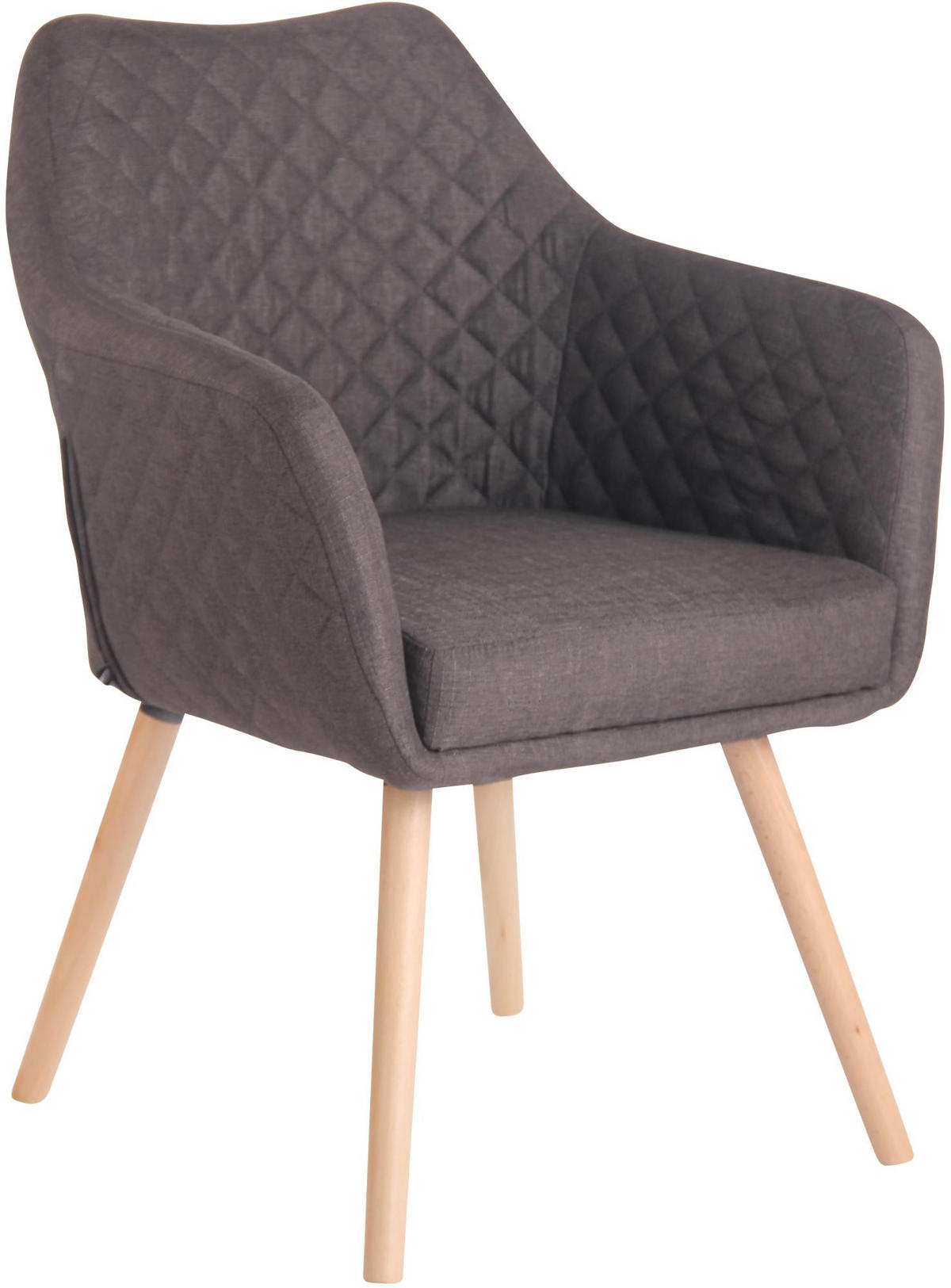 ESSZIMMERSTUHL Stoff Dunkelgrau - Eukalyptusholzfarben/Dunkelgrau, Holz/Textil (63/84/61cm) - CLP