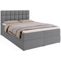 BOXBETT Dakota mit Topper 140/200 Hellgrau - Hellgrau, Textil (140/200cm) - Bromarkt