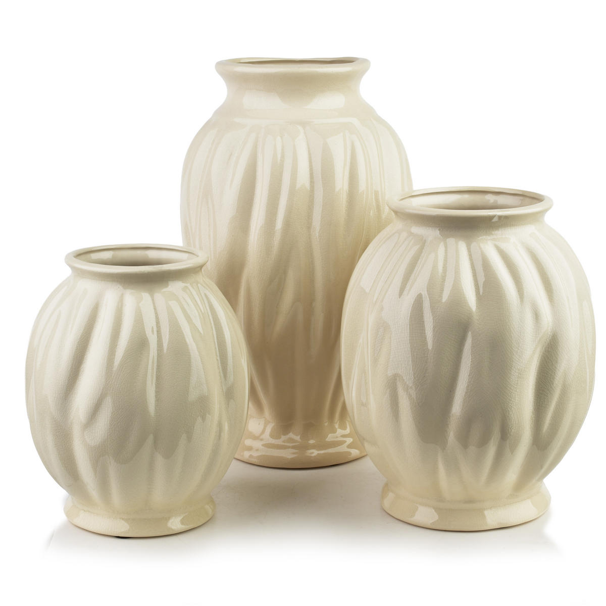 VASE Manon Beige 11/18/22 cm Keramik - Beige, Keramik (22cm) - Mondex