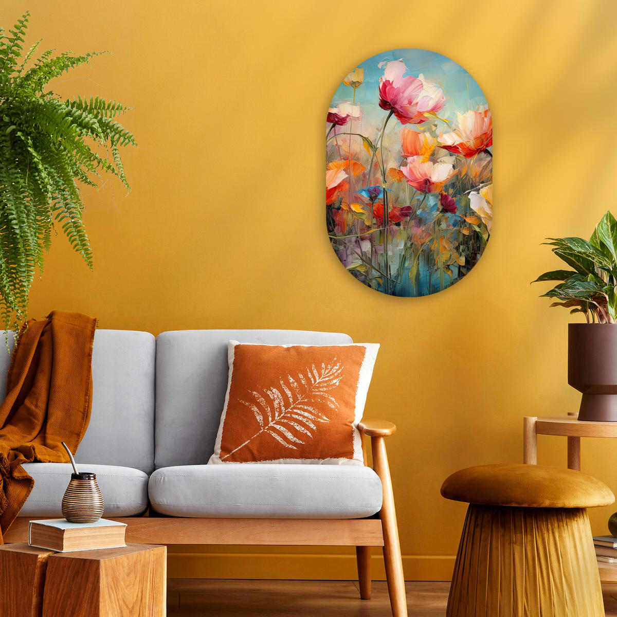 WANDBILD Blumen - Aquarell - Kunst - Botanisch - Natur 40x60 cm - Orange, Kunststoff (40/60cm) - MuchoWow