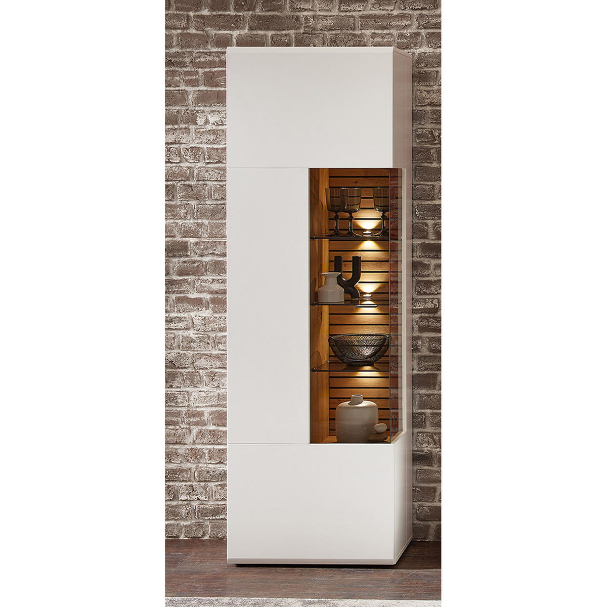 WOHNZIMMER-SET 5-TLG. Fallon-55 - Weiß, Holzwerkstoff (658/200/65cm) - Lomado