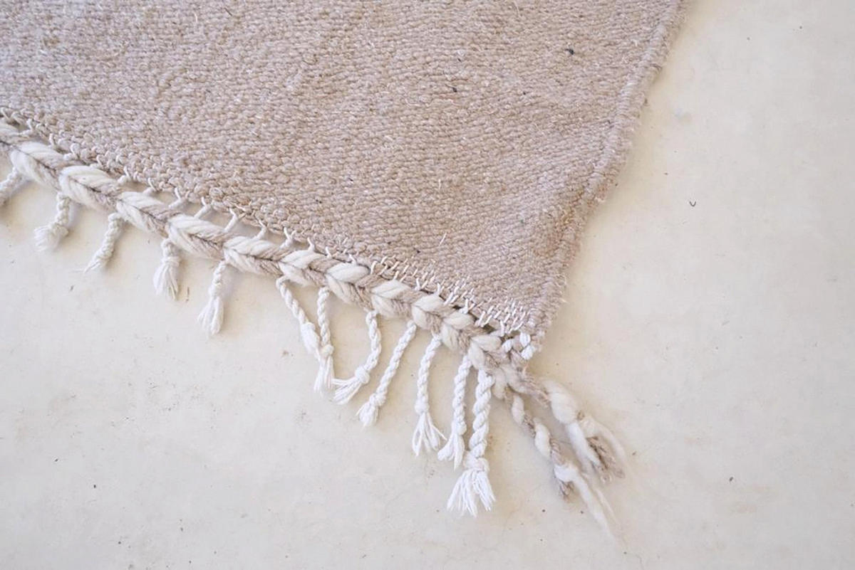 BERBERTEPPICH Kelim Marokko Wolle 140x 200 cm - Beige, Naturmaterialien (140/200cm) - AFK Living