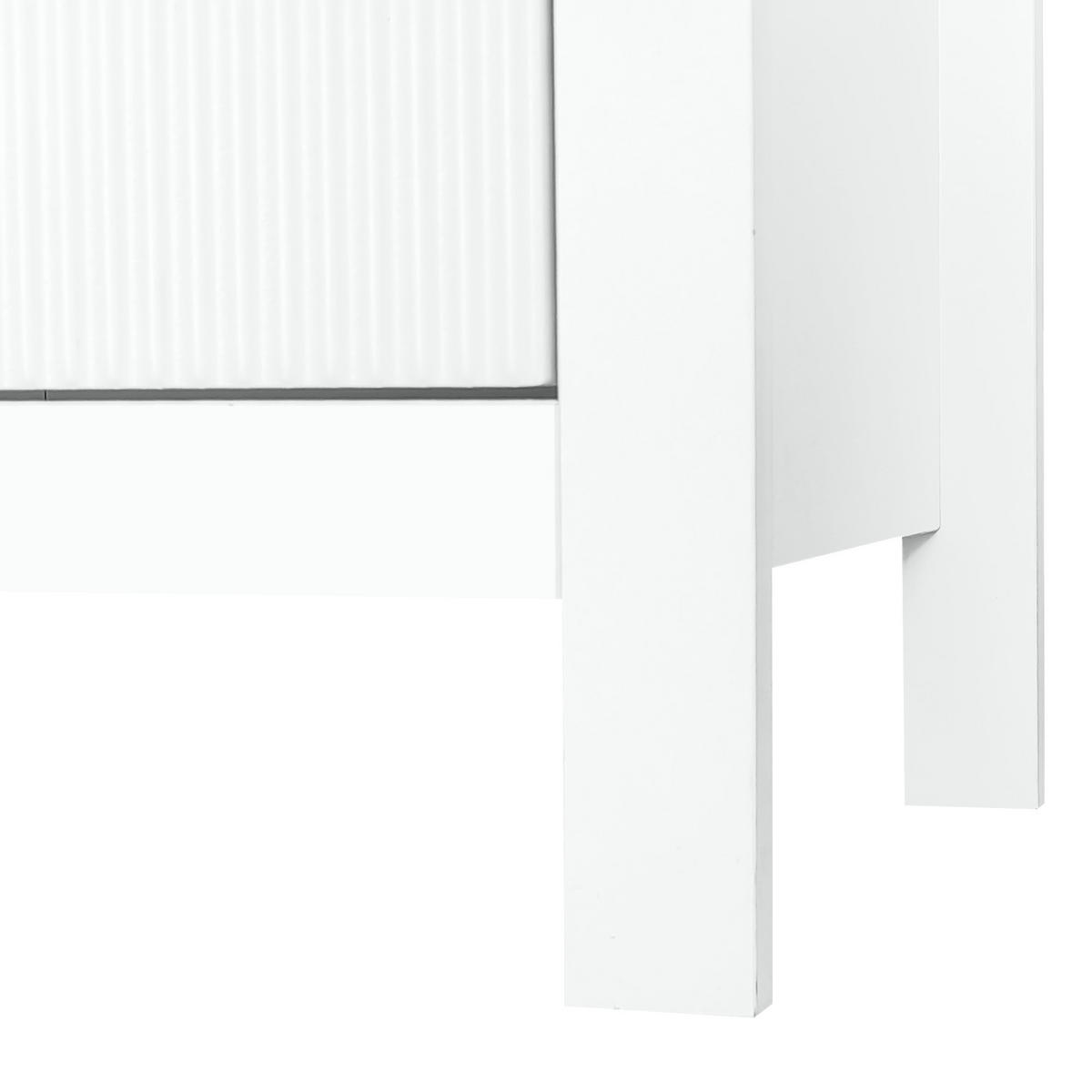 KOMMODE in Weiß mit Spezialtüren und 5 Schubladen für Wohnzimmer, B79/T39.5/H80.5 cm - Weiß, Holzwerkstoff (79/80.05/39.5cm) - STILVORA