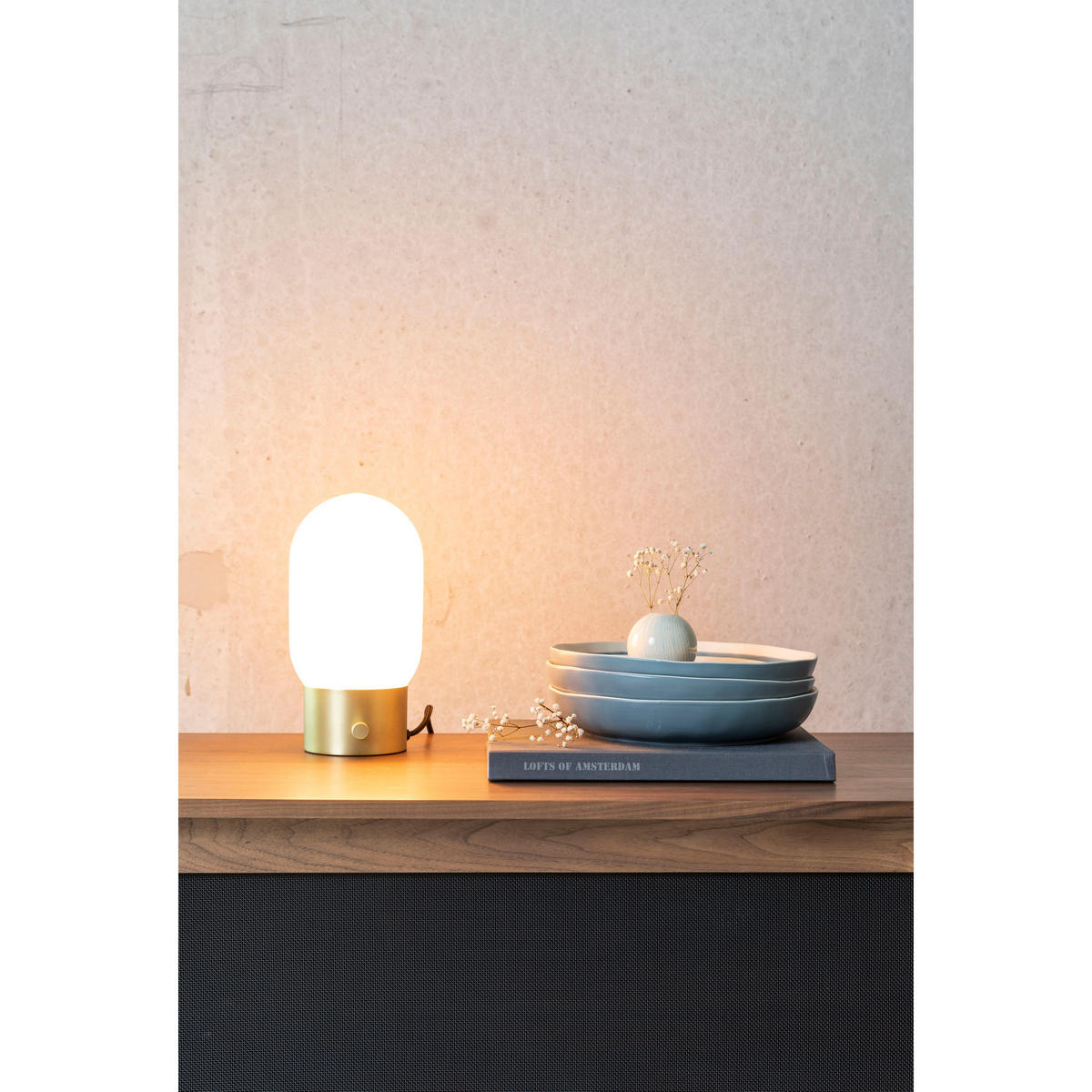 TISCHLAMPE Urban Charger Gold - Goldfarben, Glas (12.5/12.5/24.5cm) - Zuiver